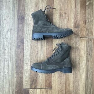 NWOT Lucky Ictus Suede Leather Lace Up‎ Zipper Combat Boots Women’s Sz 10